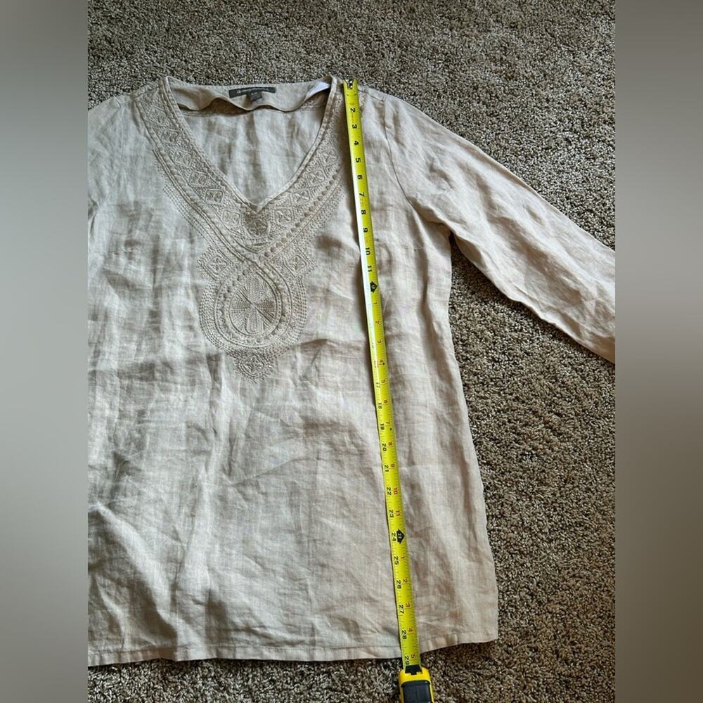 Tommy Bahama Cream V-Neck Linen Tunic Size S Women - Picture 5 of 8